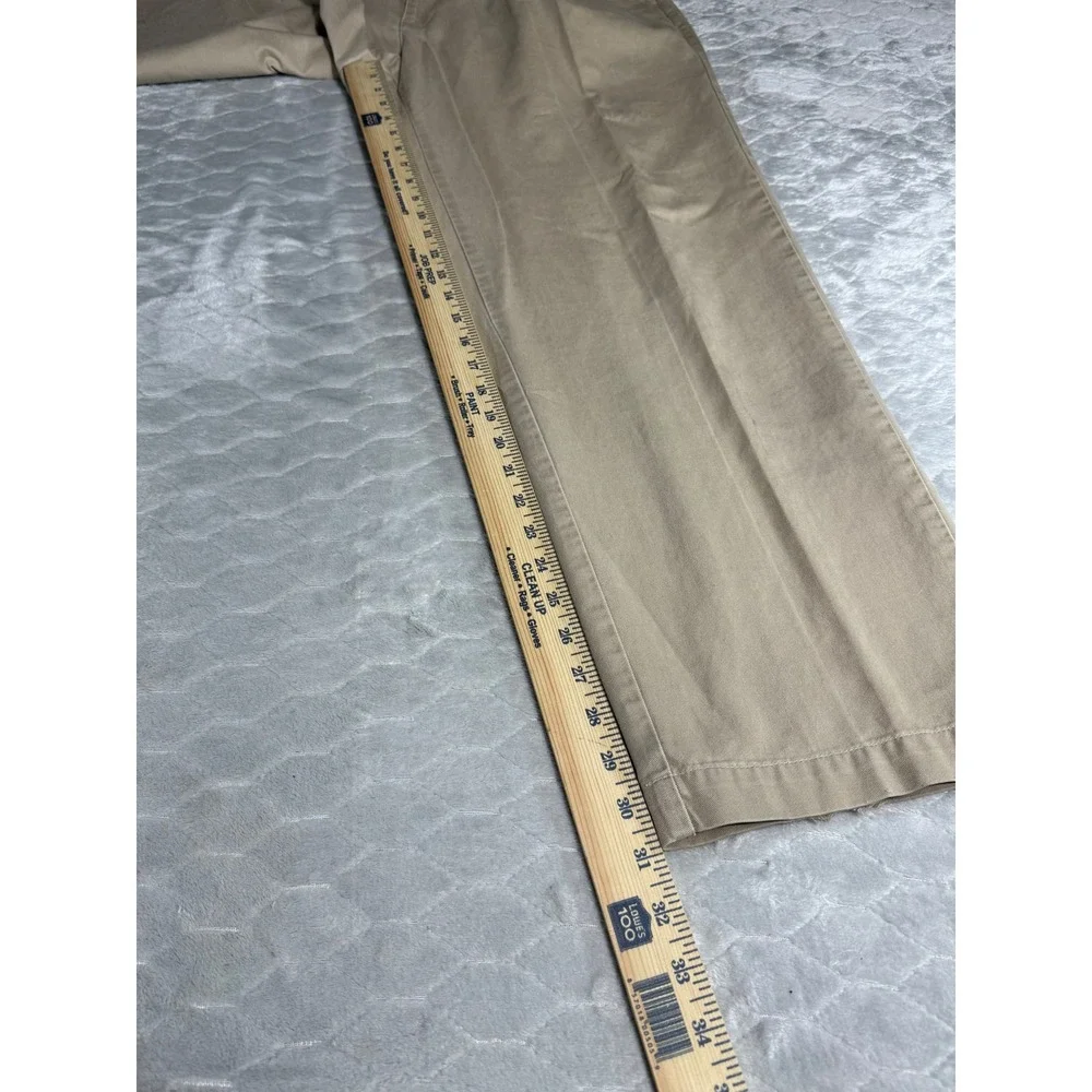 Vintage Polo Ralph Lauren Pleated Chino Pants Mens 35x31 Khaki Made in USA Tan